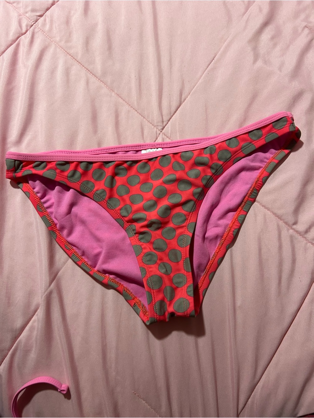 Women’s Pink Polka Dot Bikini Bottom size large - Picture 1 of 3